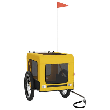 vidaXL Pet Bike Trailer Yellow and Black Oxford Fabric&Iron 2