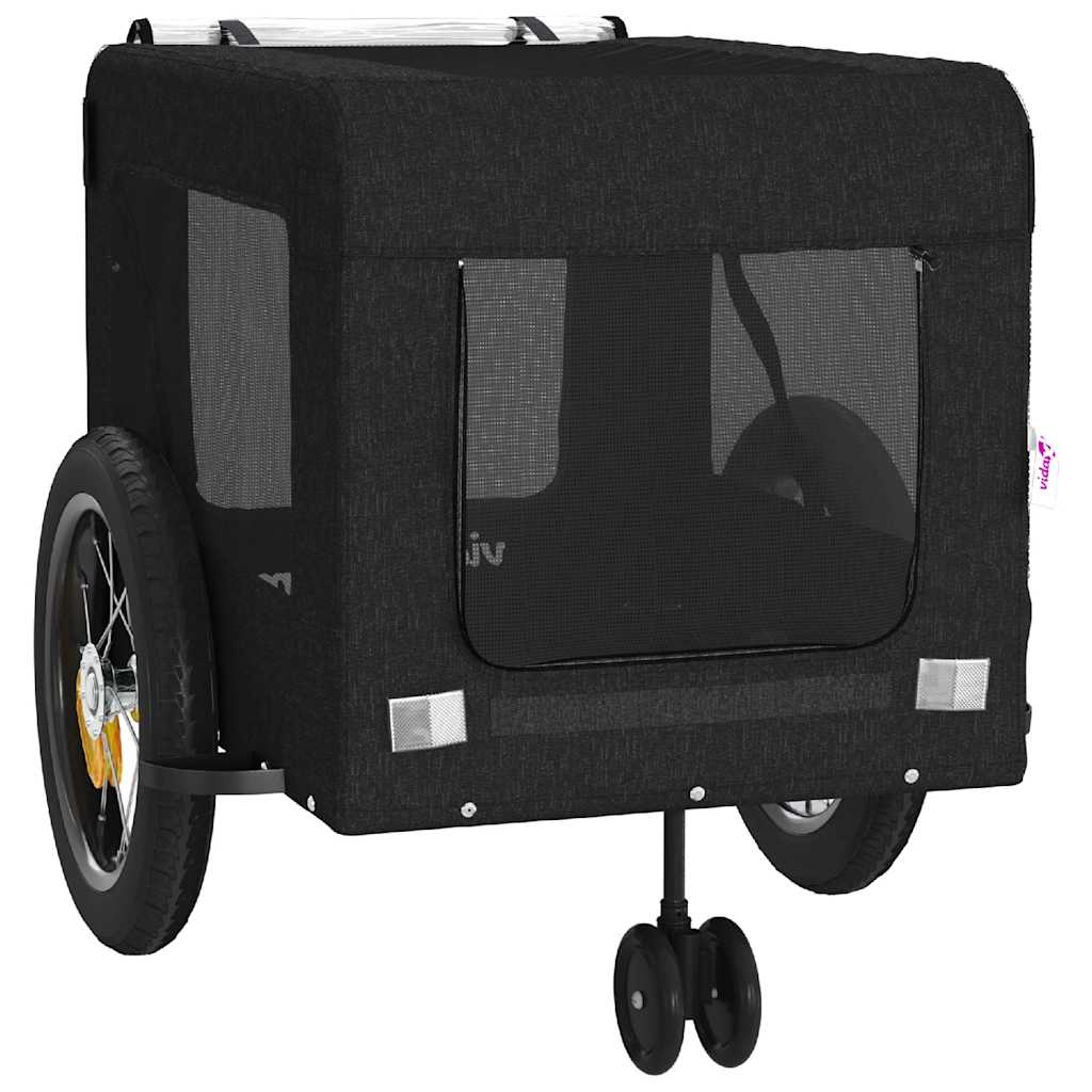 vidaXL Pet Bike Trailer Black Oxford Fabric and Iron 6