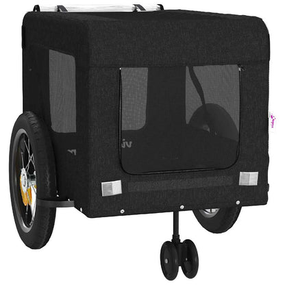 vidaXL Pet Bike Trailer Black Oxford Fabric and Iron 6