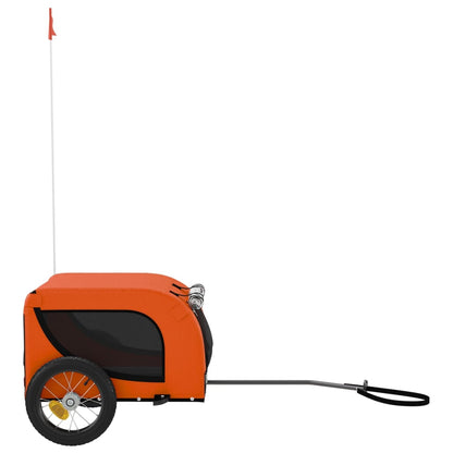 vidaXL Pet Bike Trailer Orange and Black Oxford Fabric and Iron 5