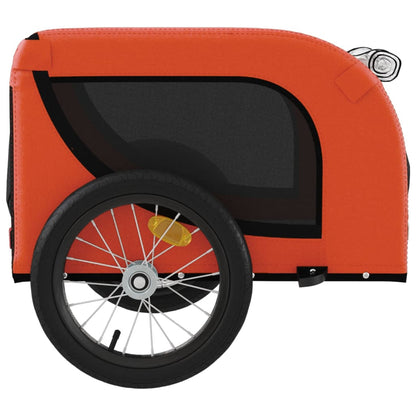 vidaXL Pet Bike Trailer Orange and Black Oxford Fabric and Iron 6