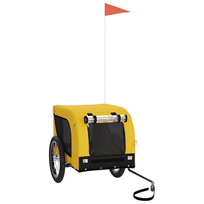 vidaXL Pet Bike Trailer Yellow and Black Oxford Fabric and Iron 2
