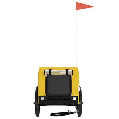 vidaXL Pet Bike Trailer Yellow and Black Oxford Fabric and Iron 4