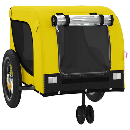 vidaXL Pet Bike Trailer Yellow and Black Oxford Fabric and Iron 4