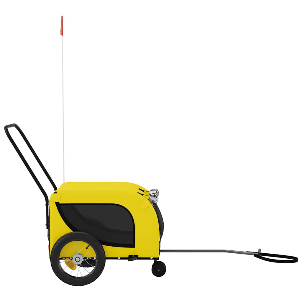 vidaXL Pet Bike Trailer Yellow and Black Oxford Fabric and Iron 5