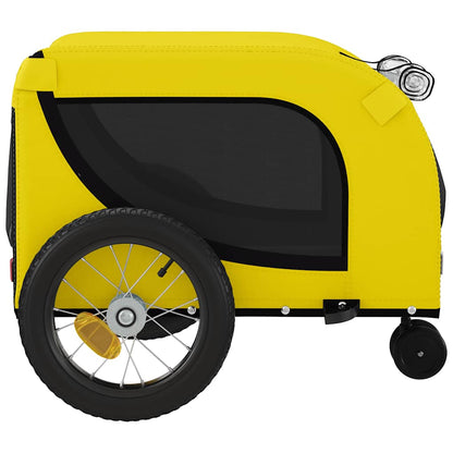 vidaXL Pet Bike Trailer Yellow and Black Oxford Fabric and Iron 6