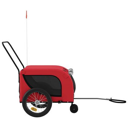 vidaXL Pet Bike Trailer | Red and black | Oxford fabric, iron, PVC | Medium 5