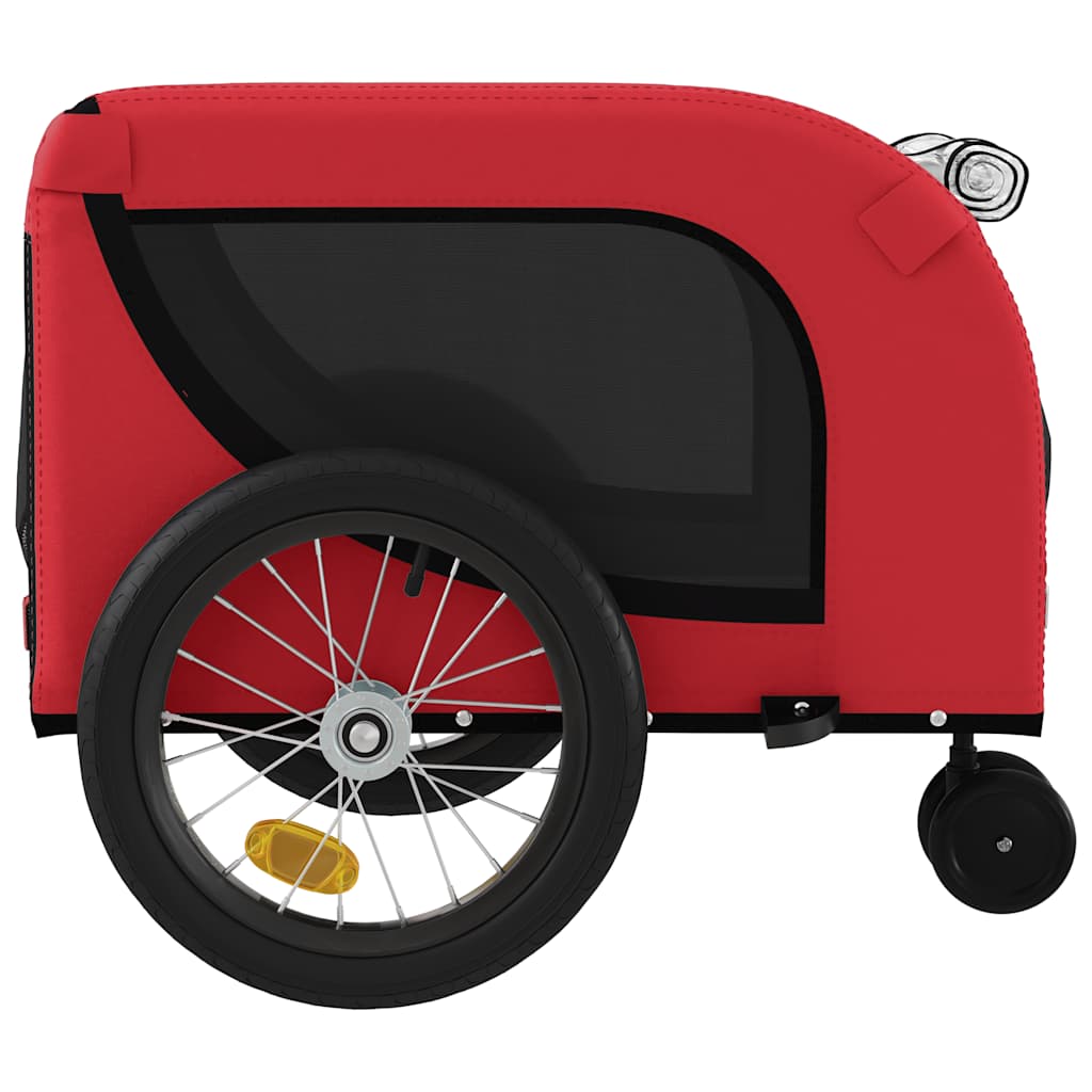 vidaXL Pet Bike Trailer | Red and black | Oxford fabric, iron, PVC | Medium 6