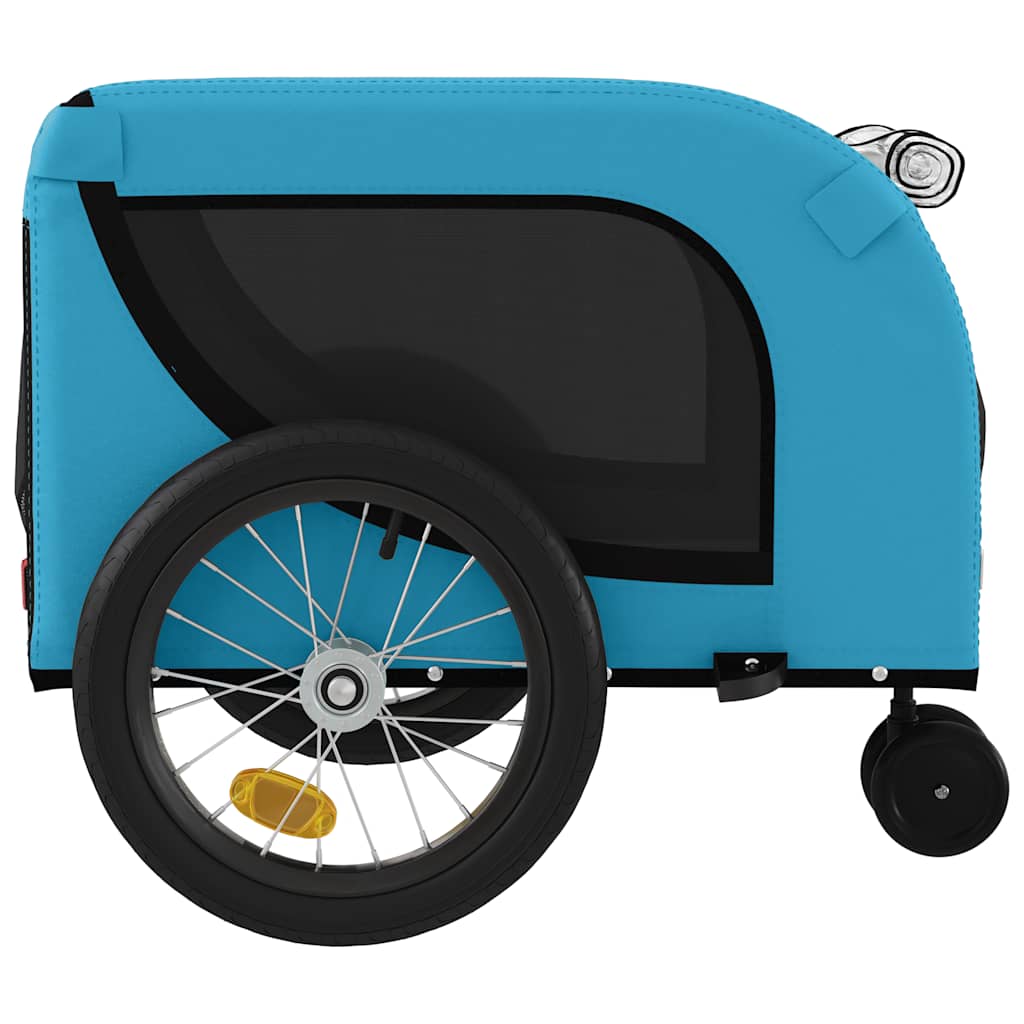 vidaXL Pet Bike Trailer Blue and Black Oxford Fabric and Iron 6