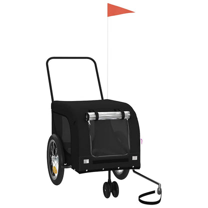 vidaXL Pet Bike Trailer Black Oxford Fabric and Iron 2