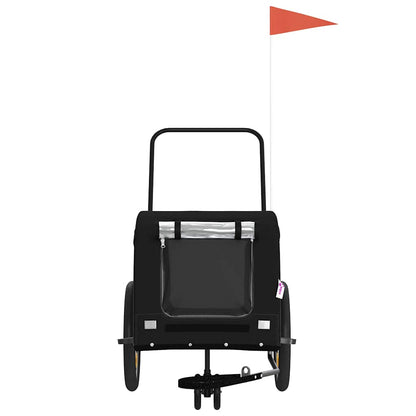vidaXL Pet Bike Trailer Black Oxford Fabric and Iron 3