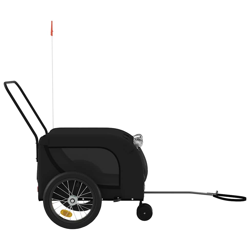 vidaXL Pet Bike Trailer Black Oxford Fabric and Iron 5