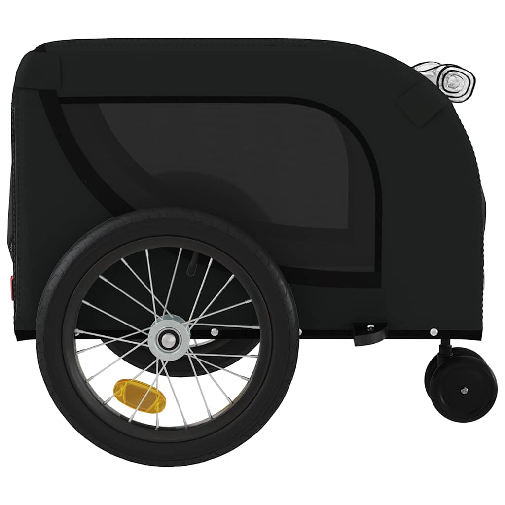 vidaXL Pet Bike Trailer Black Oxford Fabric and Iron 6