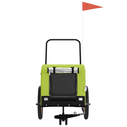 vidaXL Pet Bike Trailer | Green and Black | Oxford fabric, iron, PVC | Small 3