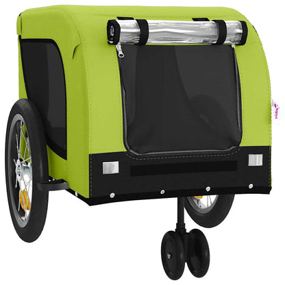 vidaXL Pet Bike Trailer | Green and Black | Oxford fabric, iron, PVC | Small 4