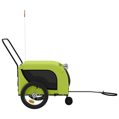 vidaXL Pet Bike Trailer | Green and Black | Oxford fabric, iron, PVC | Small 5