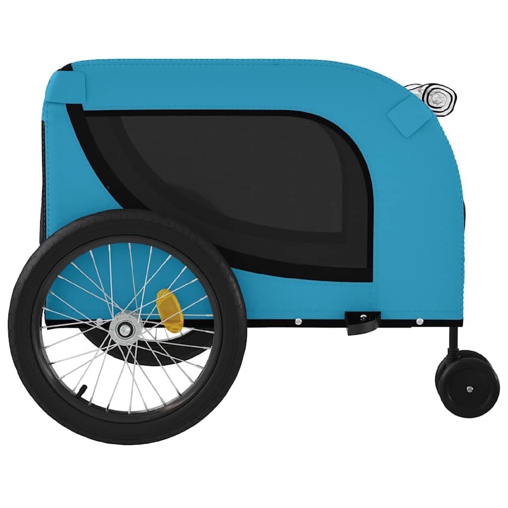 vidaXL Pet Bike Trailer Blue and Black Oxford Fabric and Iron 6