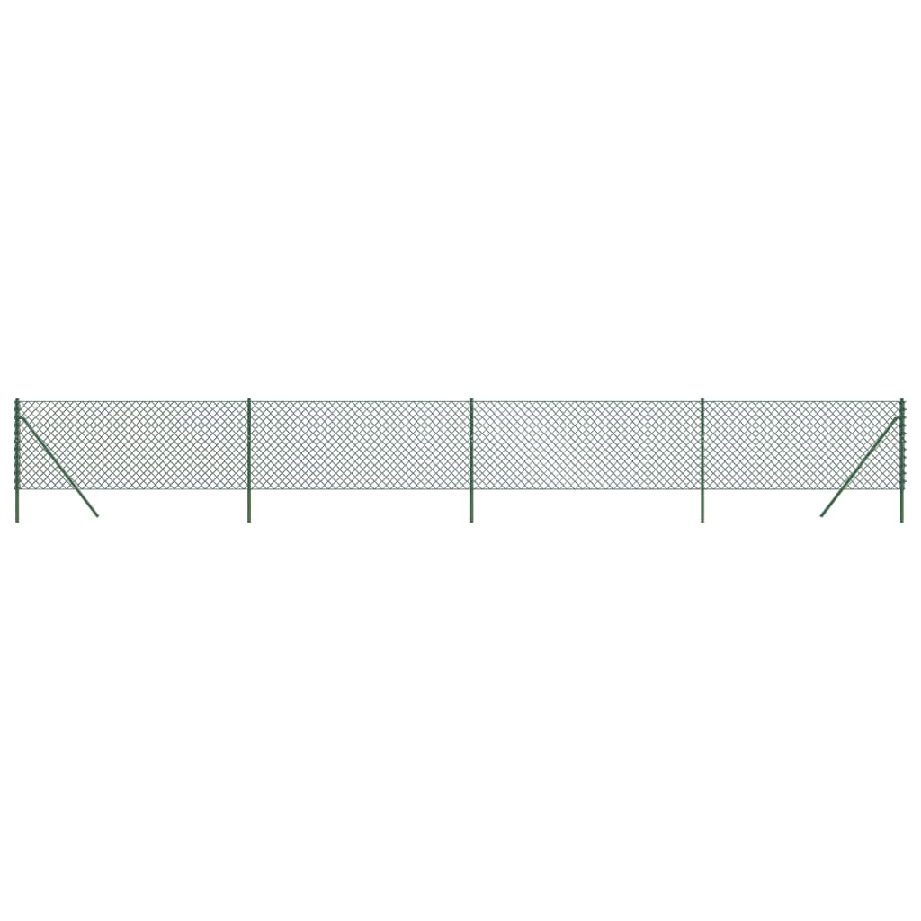 vidaXL Chain Link Fence Green 1x10 m 2