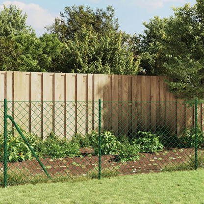 vidaXL Chain Link Fence Green 1x10 m 1