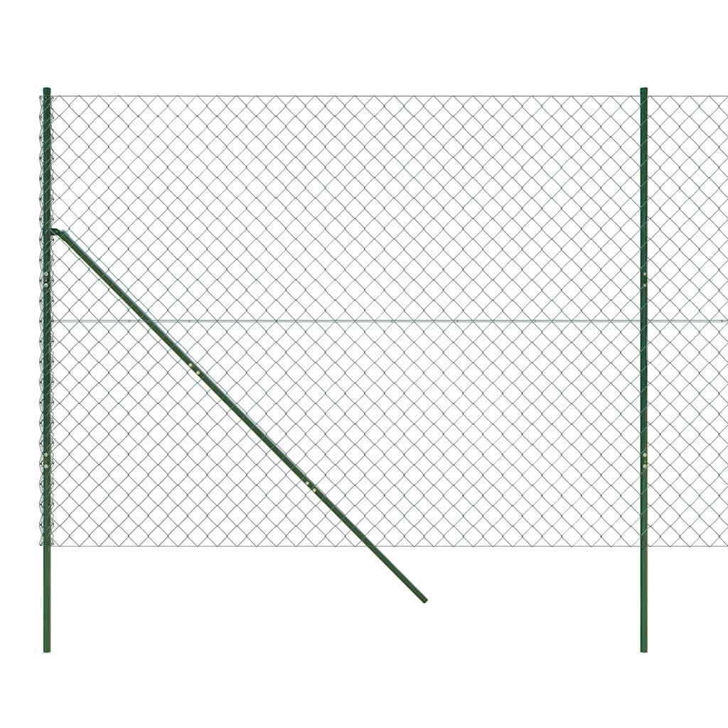 vidaXL Chain Link Fence Green 1.4x10 m 5