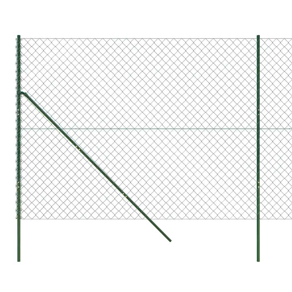vidaXL Chain Link Fence Green 1.6x10 m 5