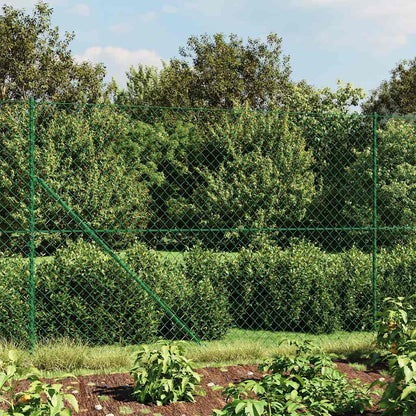 vidaXL Chain Link Fence Green 1.6x10 m 1