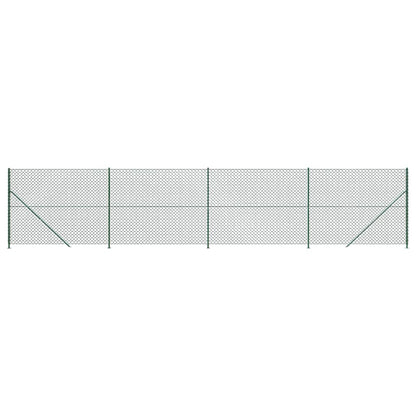 vidaXL Chain Link Fence with Flange Green 1.4x10 m 2