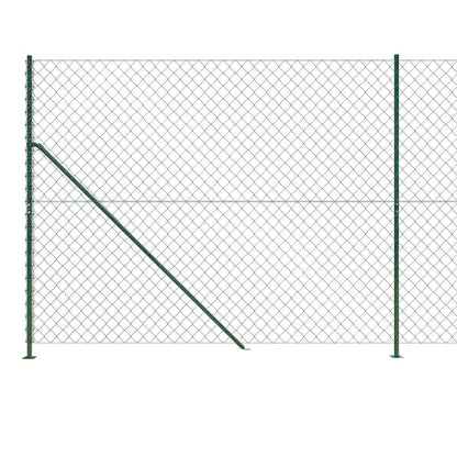 vidaXL Chain Link Fence with Flange Green 1.4x10 m 5