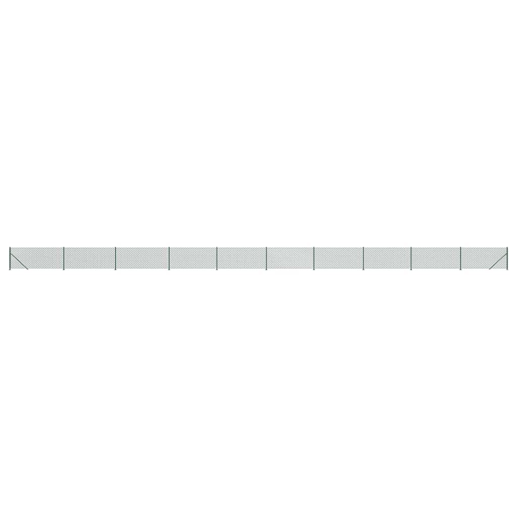 vidaXL Chain Link Fence with Flange Green 0.8x25 m 2