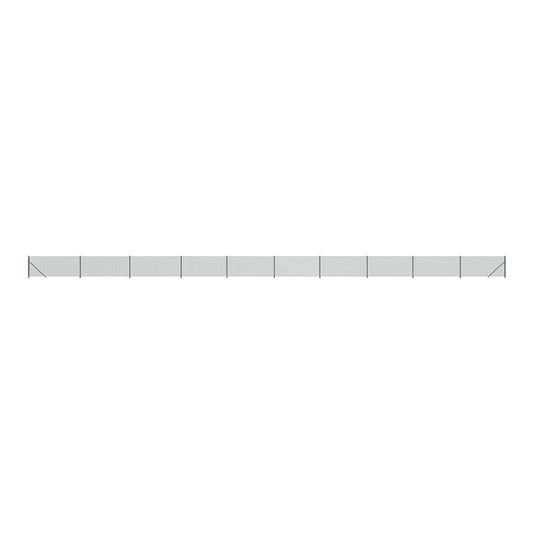 Chain Link Fence with Flange Height 25 m Green 0.8 m