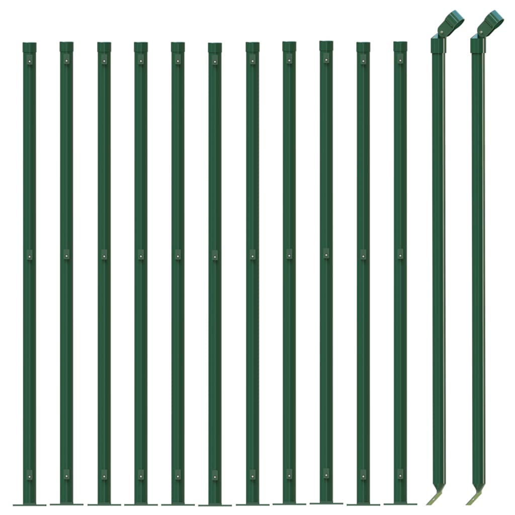 vidaXL Chain Link Fence with Flange Green 0.8x25 m 3
