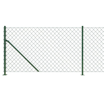 vidaXL Chain Link Fence with Flange Green 0.8x25 m 4