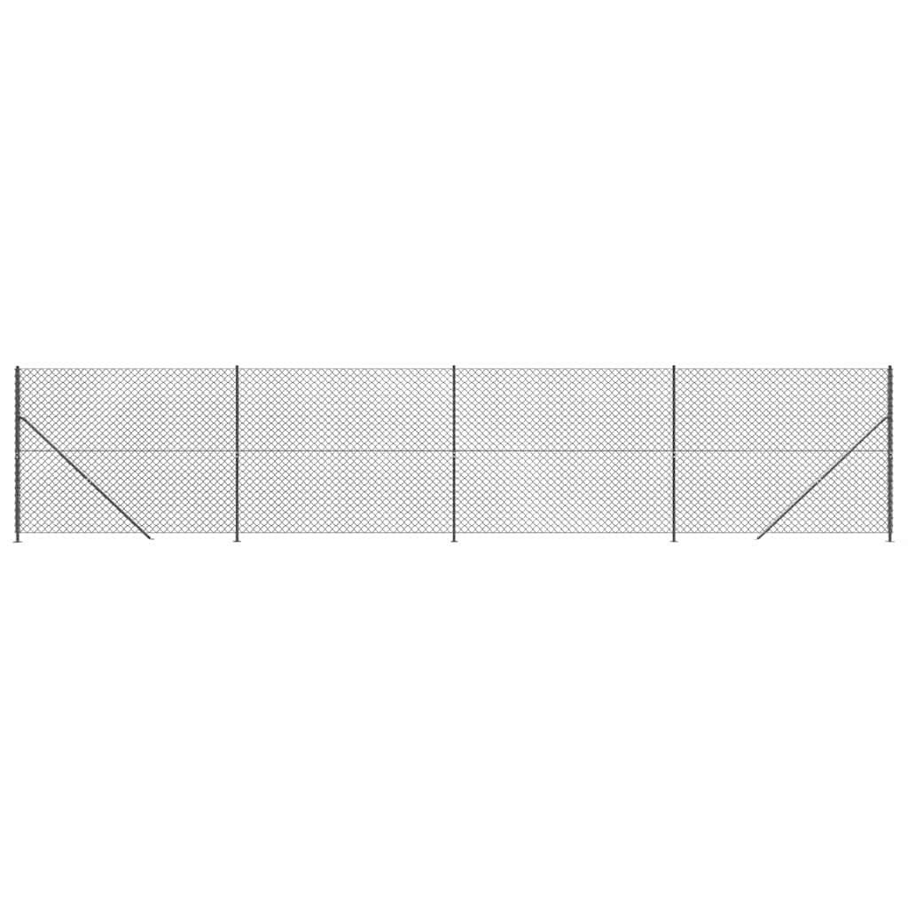vidaXL Chain Link Fence with Flange Anthracite 1.6x10 m 2