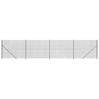 vidaXL Chain Link Fence with Flange Anthracite 1.6x10 m 2