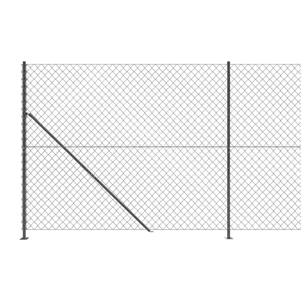 vidaXL Chain Link Fence with Flange Anthracite 1.6x10 m 4