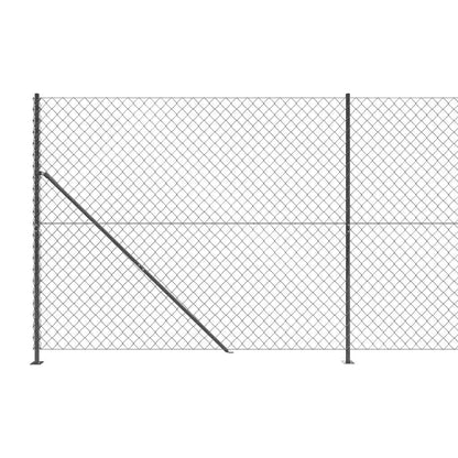vidaXL Chain Link Fence with Flange Anthracite 1.6x10 m 4