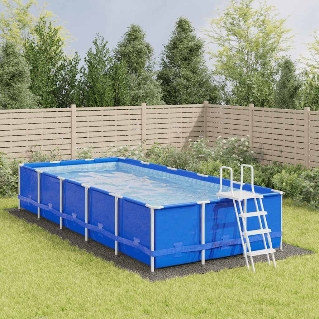 vidaXL Pool Ground Cloth Light Grey 820x420 cm Polyester Geotextile 1