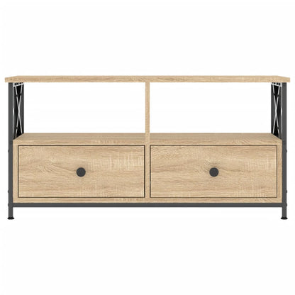 vidaXL TV Cabinet Sonoma Oak 90x33x45 cm Engineered Wood&Iron 3