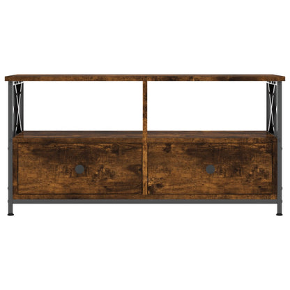 vidaXL TV Cabinet Smoked Oak 90x33x45 cm Engineered Wood&Iron 3