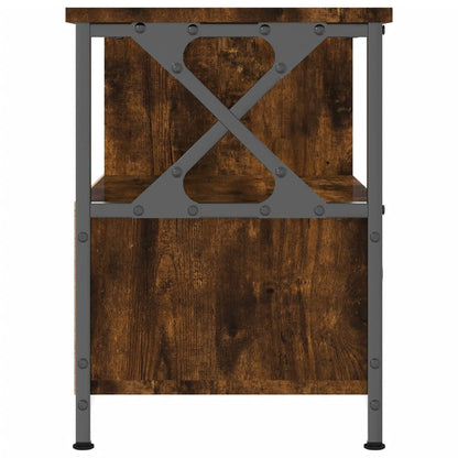 vidaXL TV Cabinet Smoked Oak 90x33x45 cm Engineered Wood&Iron 6