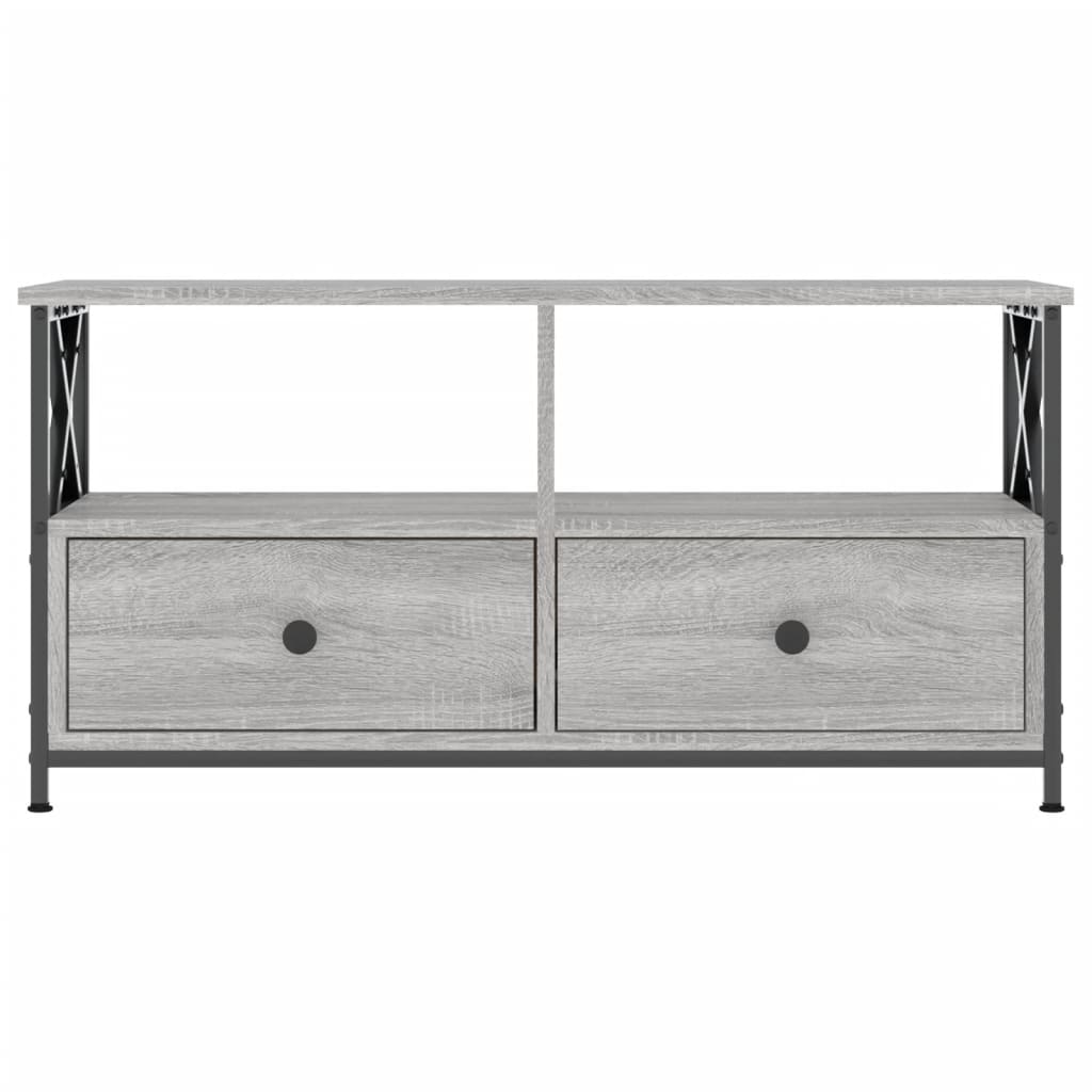 vidaXL TV Cabinet Grey Sonoma 90x33x45 cm Engineered Wood&Iron 3