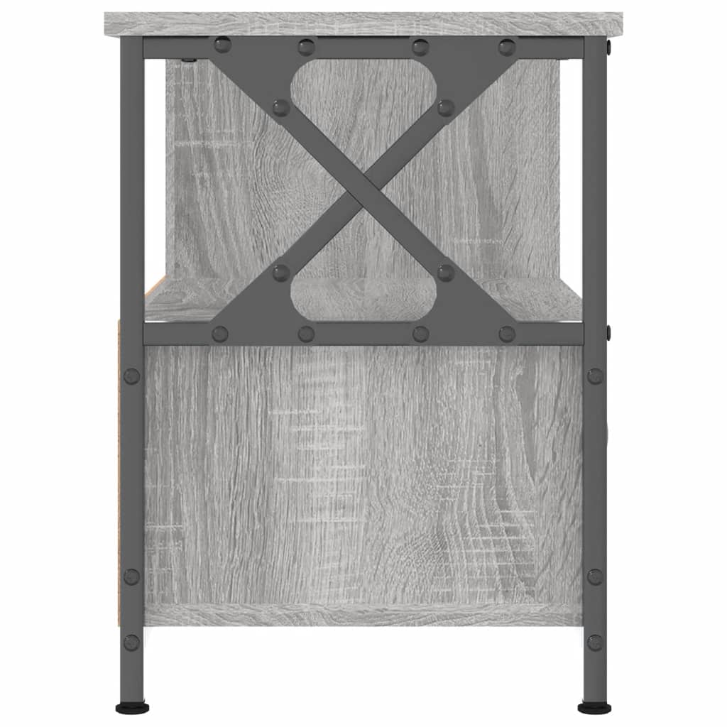 vidaXL TV Cabinet Grey Sonoma 90x33x45 cm Engineered Wood&Iron 6