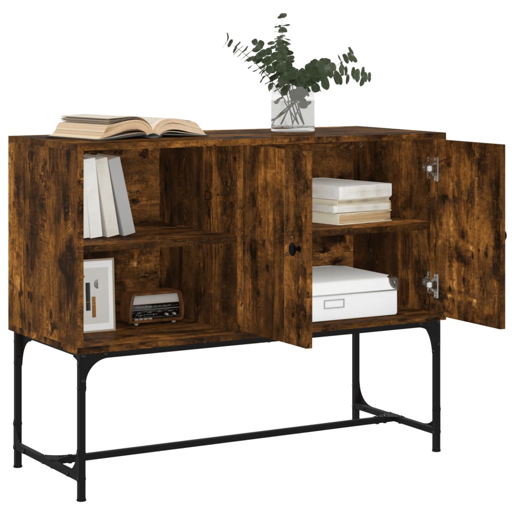 vidaXL Sideboard Smoked Oak 100x40x79.5 cm Engineered Wood 4