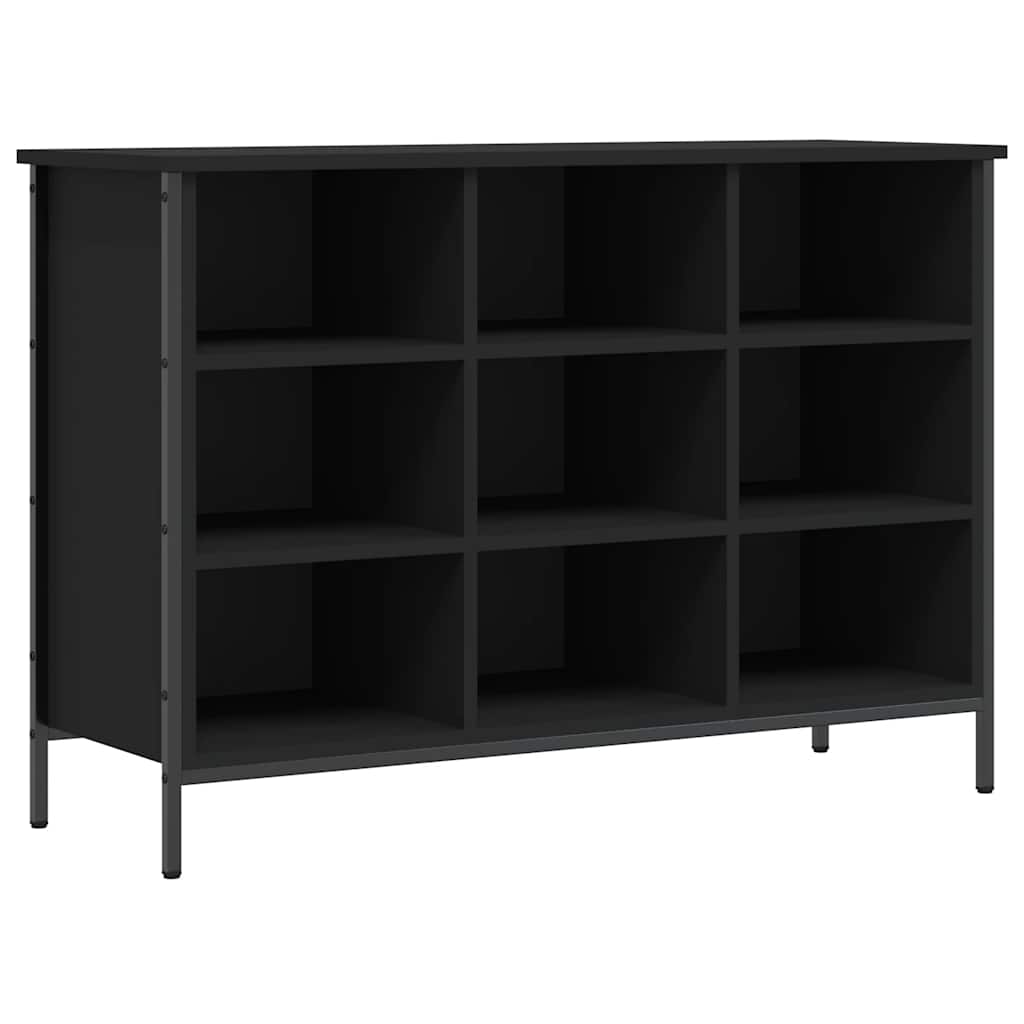 vidaXL Shoe Cabinet Black 9 compartments for storing shoes 2