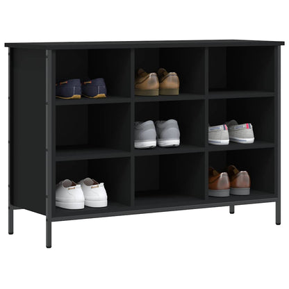 vidaXL Shoe Cabinet Black 9 compartments for storing shoes 6