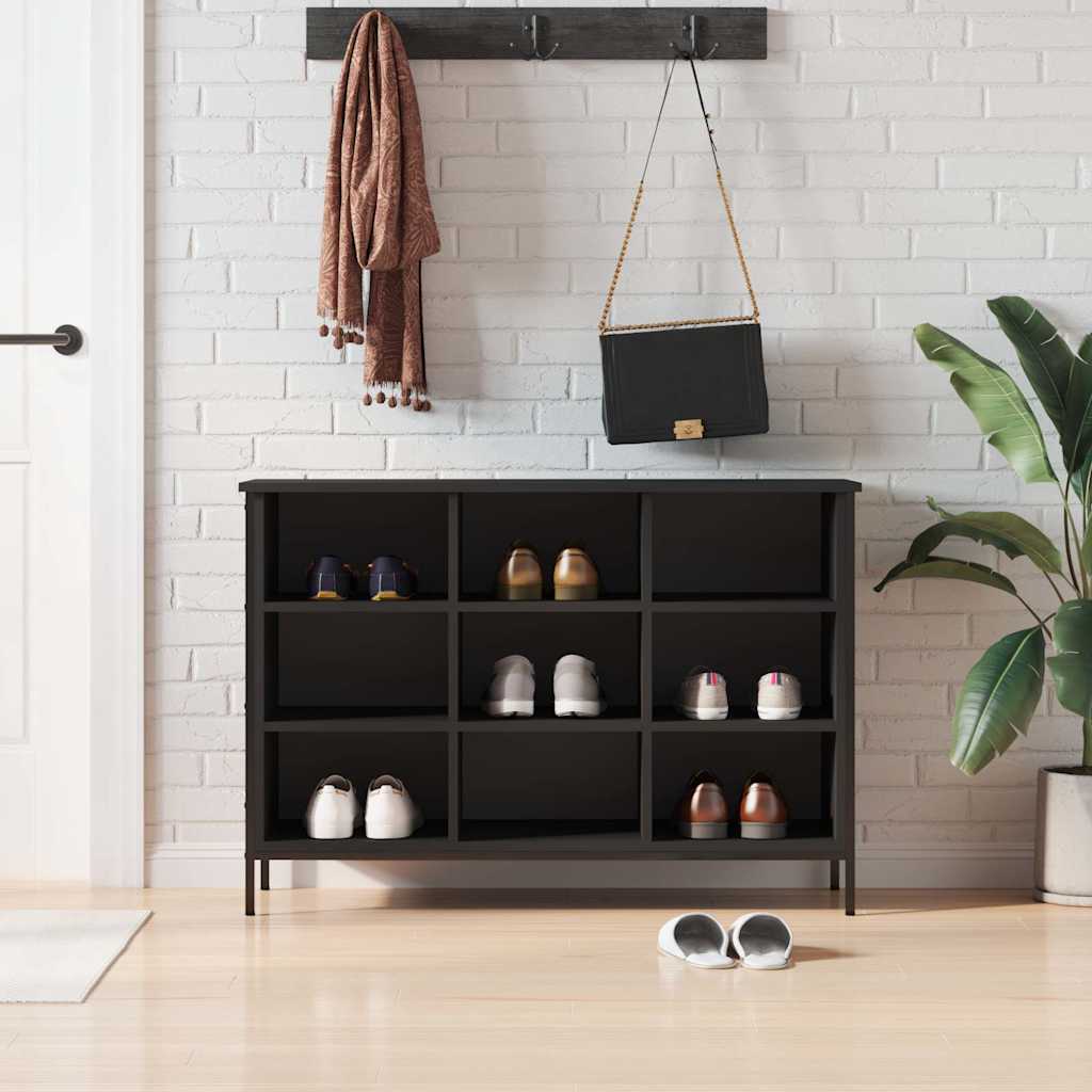 vidaXL Shoe Cabinet Black 9 compartments for storing shoes 1