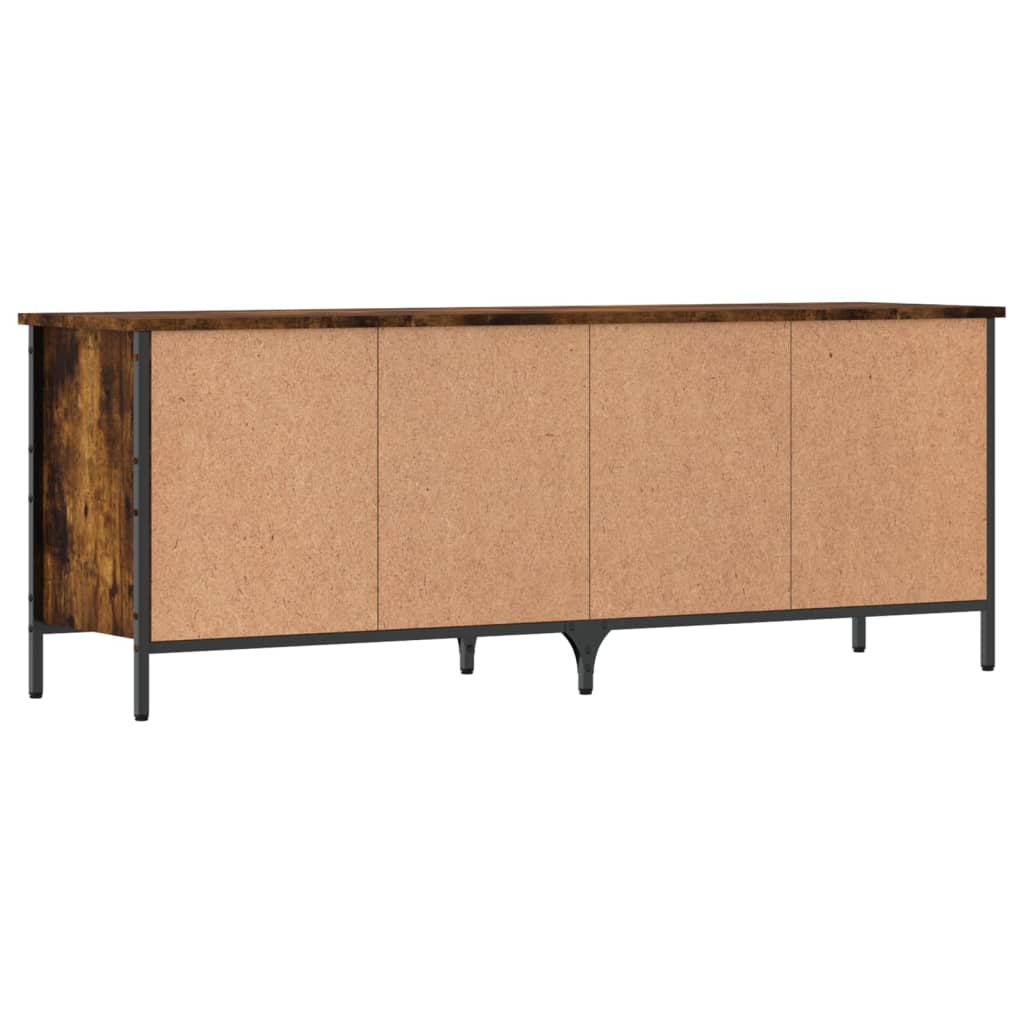 vidaXL Shoe Cabinet Smoked Oak 131x35x50 cm Engineered Wood 6