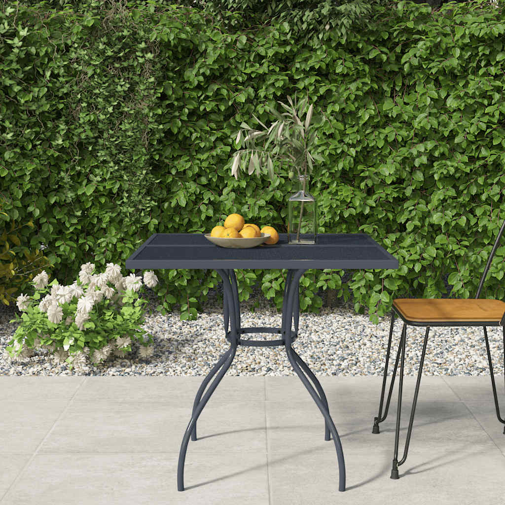 Garden Table Anthracite Steel Mesh 80 cm 72.5 cm 80 cm