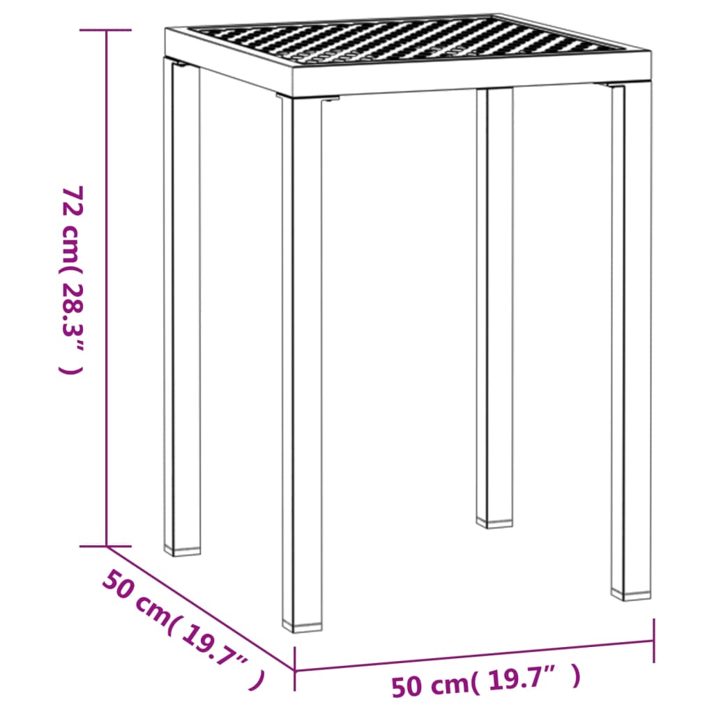vidaXL Garden Table Anthracite 50x50x72 cm Steel 6