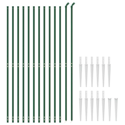 Wire Mesh Fence with Spike Anchors Green 1.4 m
